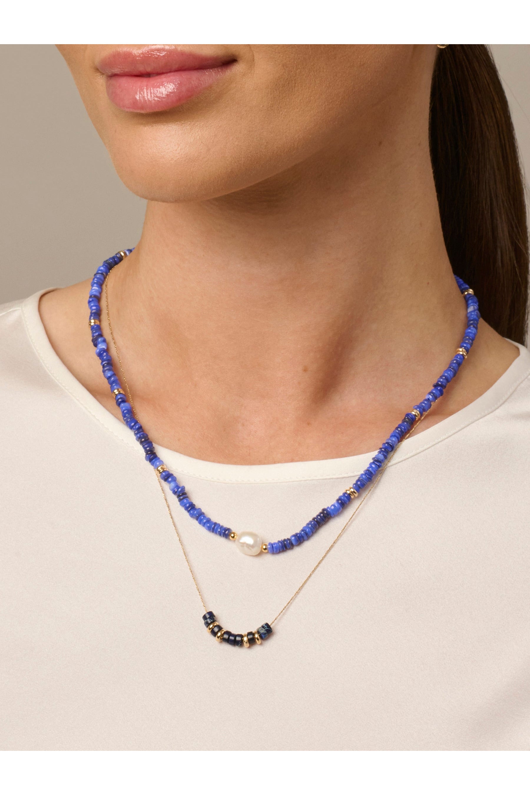 Blue and Gold Beaded N/L
