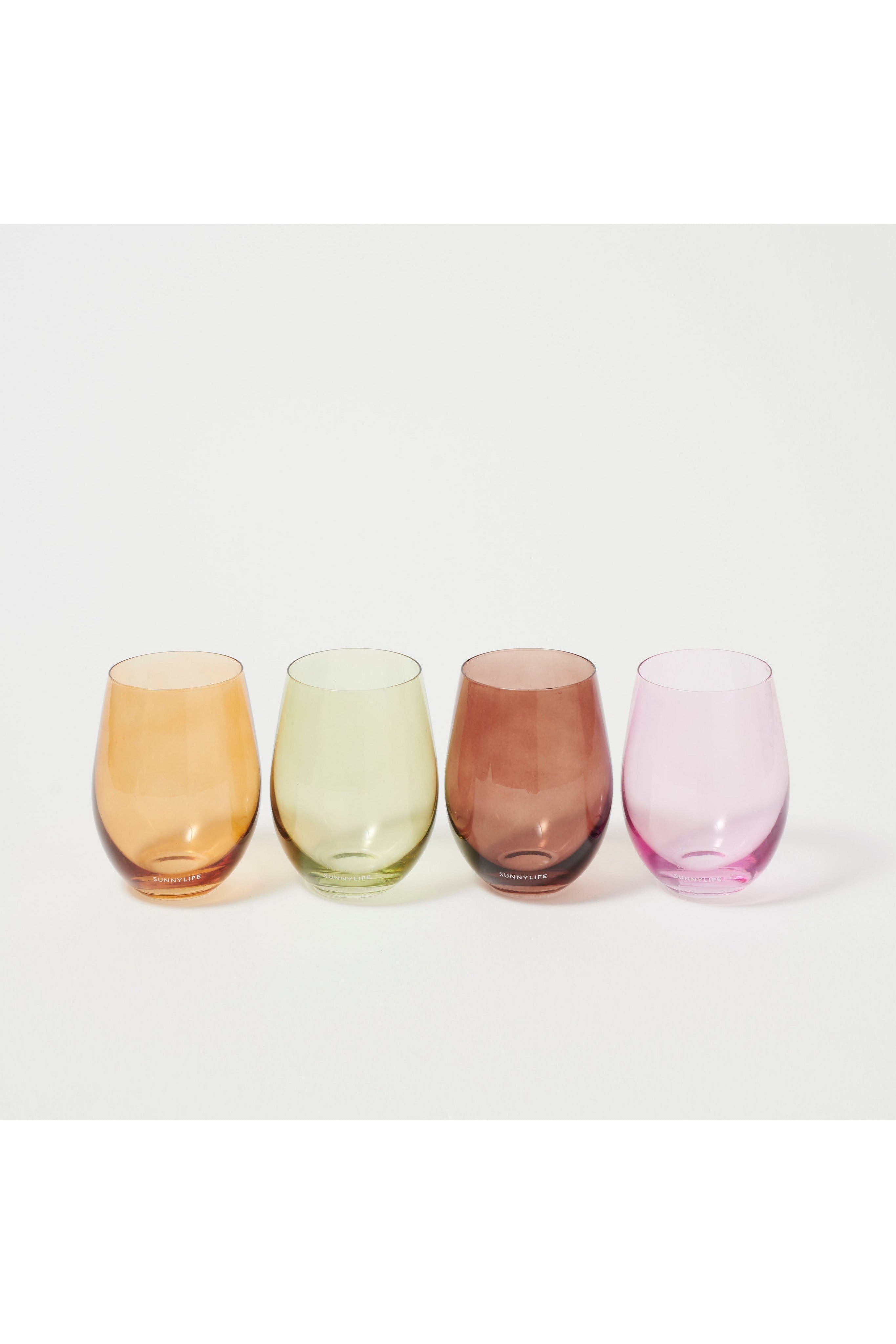 Stemless Glass Tumblers - Multi - Set of 4