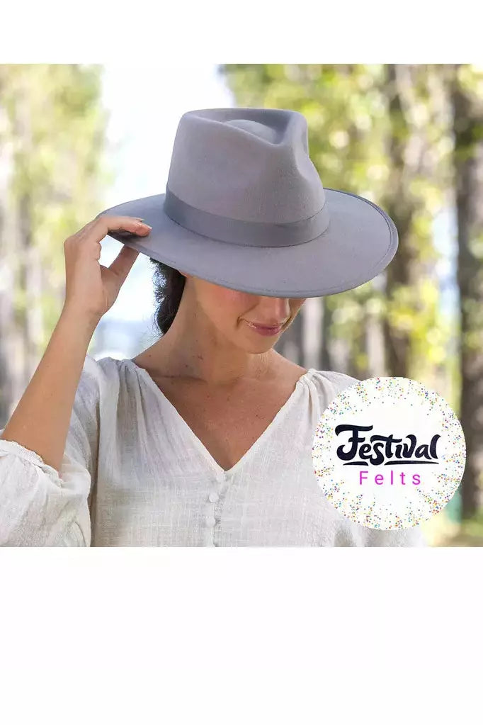 Vail Felt Fedora - Light Grey