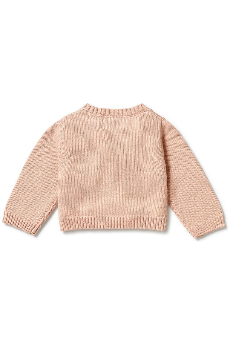 Knitted Ruffle Cardigan - Rose